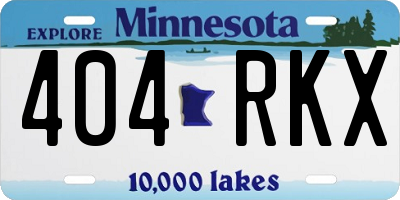 MN license plate 404RKX