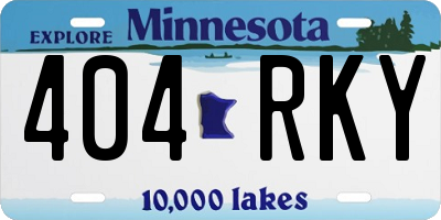 MN license plate 404RKY