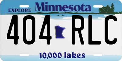 MN license plate 404RLC