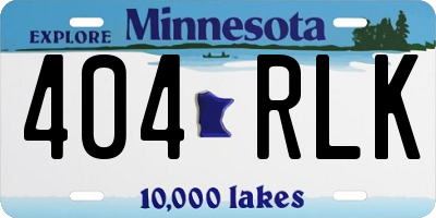 MN license plate 404RLK