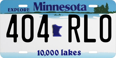 MN license plate 404RLO