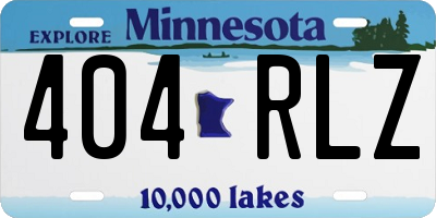 MN license plate 404RLZ
