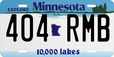 MN license plate 404RMB