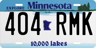 MN license plate 404RMK