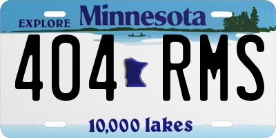MN license plate 404RMS