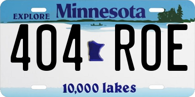 MN license plate 404ROE