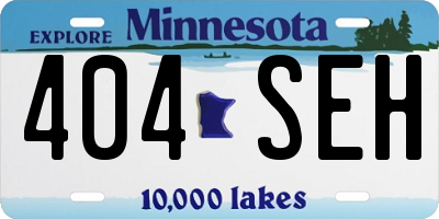 MN license plate 404SEH