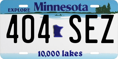 MN license plate 404SEZ