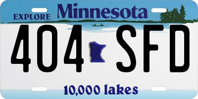 MN license plate 404SFD