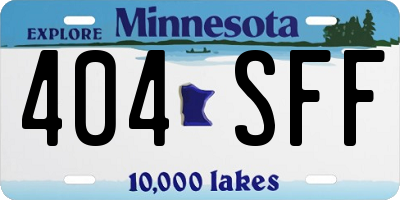 MN license plate 404SFF