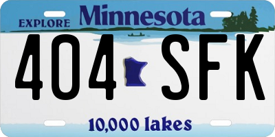 MN license plate 404SFK