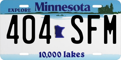 MN license plate 404SFM