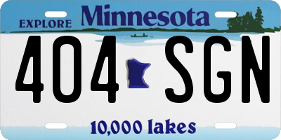 MN license plate 404SGN