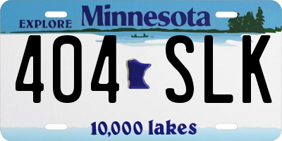 MN license plate 404SLK