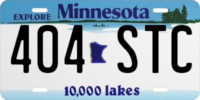 MN license plate 404STC