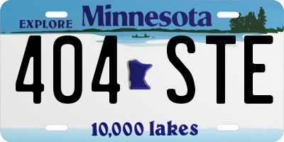 MN license plate 404STE
