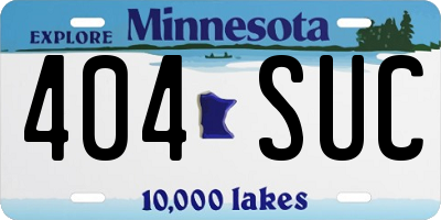 MN license plate 404SUC