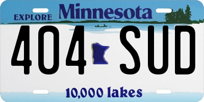 MN license plate 404SUD