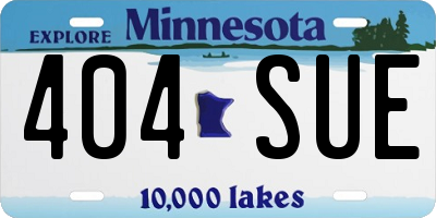 MN license plate 404SUE