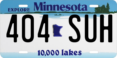 MN license plate 404SUH