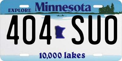 MN license plate 404SUO