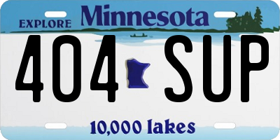 MN license plate 404SUP