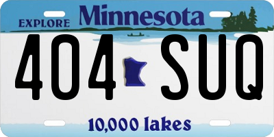 MN license plate 404SUQ