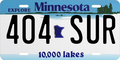 MN license plate 404SUR