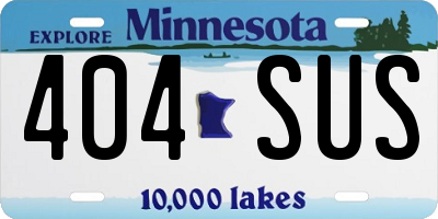 MN license plate 404SUS