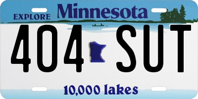 MN license plate 404SUT