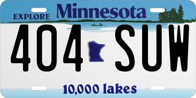 MN license plate 404SUW