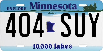 MN license plate 404SUY