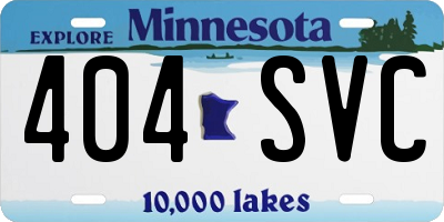 MN license plate 404SVC