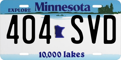 MN license plate 404SVD