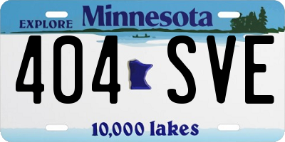 MN license plate 404SVE