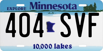 MN license plate 404SVF