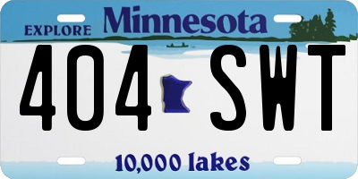 MN license plate 404SWT