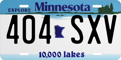 MN license plate 404SXV