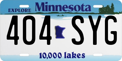 MN license plate 404SYG