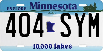 MN license plate 404SYM