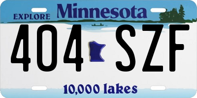 MN license plate 404SZF