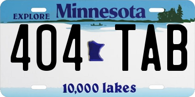 MN license plate 404TAB