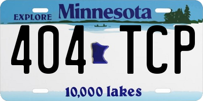 MN license plate 404TCP
