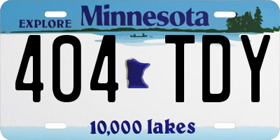 MN license plate 404TDY
