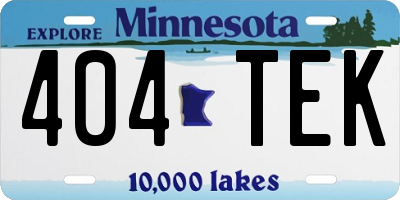 MN license plate 404TEK
