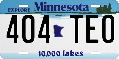 MN license plate 404TEO