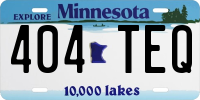 MN license plate 404TEQ