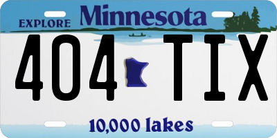 MN license plate 404TIX
