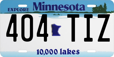 MN license plate 404TIZ