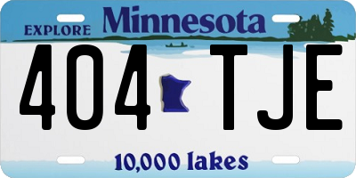 MN license plate 404TJE